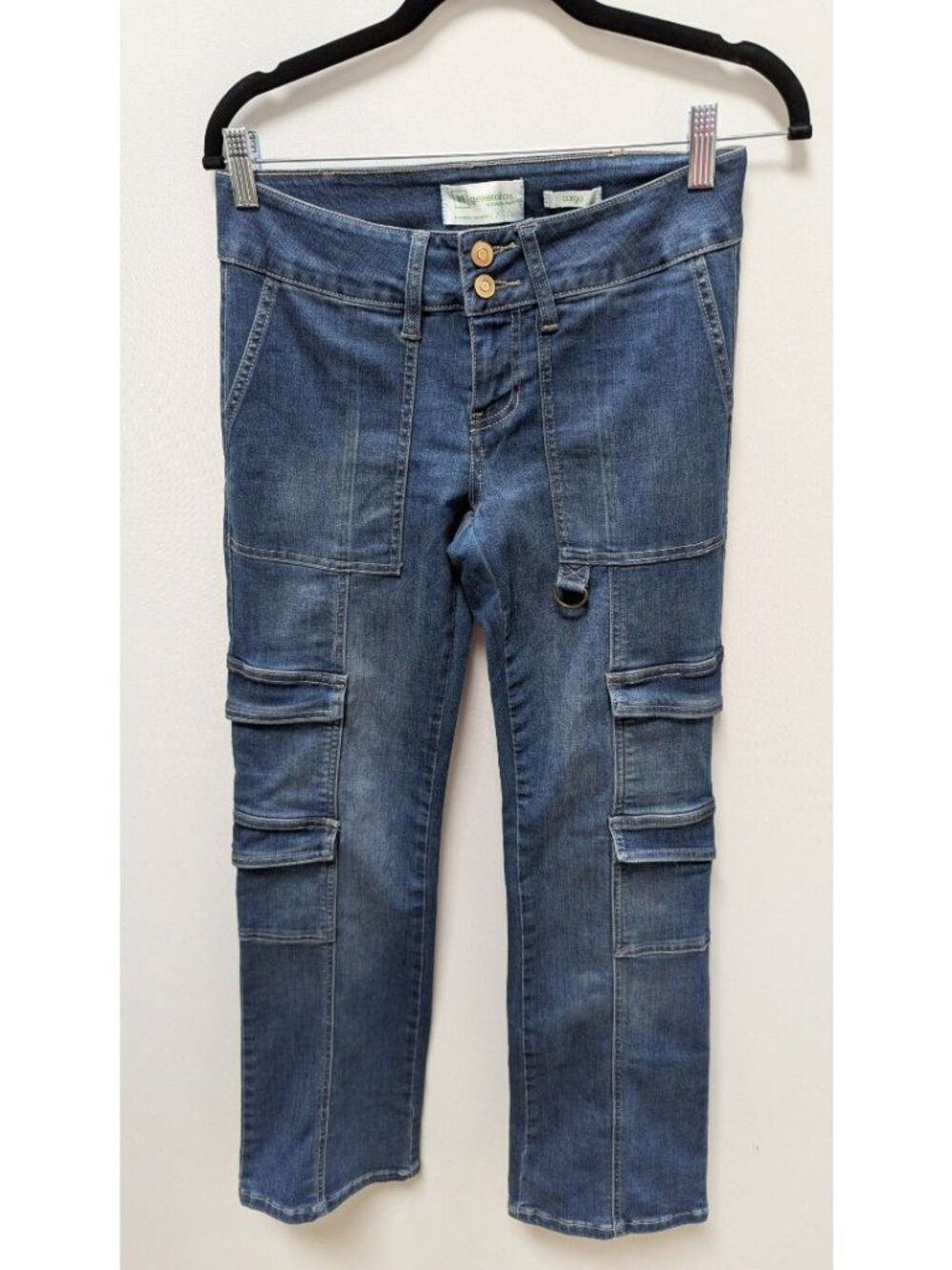 Re generation Medium Wash Wide-Leg Cargo Jeans
